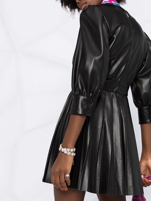 MSGM Faux Leather Wrap-Effect Dress
