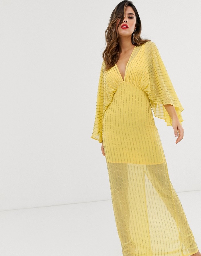 asos sequin kimono maxi dress