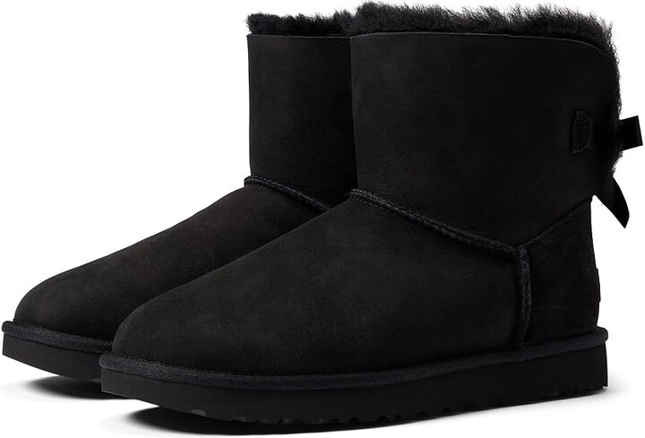 UGG Mini Bailey Bow II Women's Boots Black : 5 B - Medium, Suede