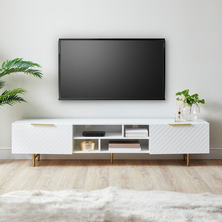 Dunelm Maurice Extra Wide White TV Unit White ShopStyle