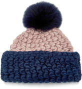 Thumbnail for your product : Mischa Lampert Fold Fox Fur-Trimmed Merino Wool Beanie