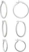Thumbnail for your product : Fine Jewelry Sterling Silver 3-pr. Hoop Earring Set