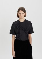 Thumbnail for your product : Simone Rocha Flower Smocked Cotton T-Shirt Black Size: X-Small