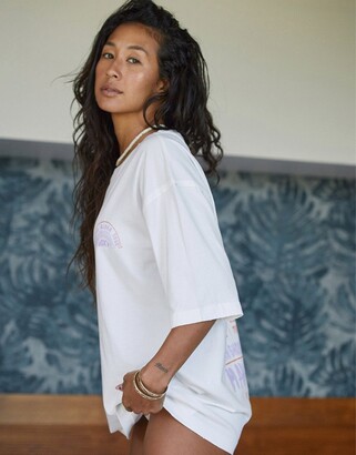 Roxy featuring Kelia Moniz Endless oversized t-shirt in white - ShopStyle