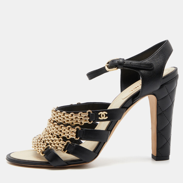 Chanel Black Leather Sandals - Dress Raleigh Consignment