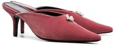 Thumbnail for your product : Dorateymur Pink Groupie 65 Pearl Embellished Velvet Mules