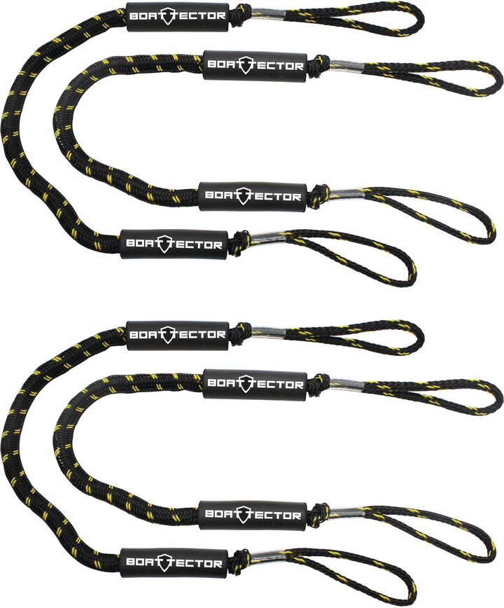 Extreme Max 3006.3236 BoatTector Bungee Dock Line Value 4-Pack - 4', Black/Gold