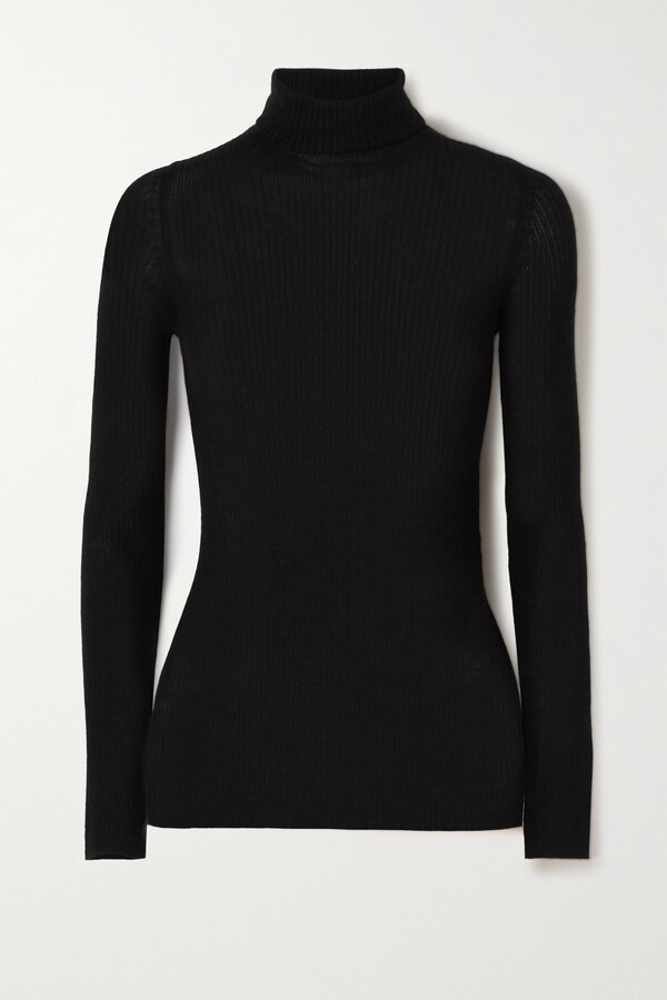 Fitted black turtleneck sweater women's Outlet