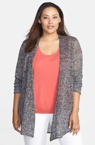 Thumbnail for your product : Eileen Fisher Delave Linen Mesh Long Cardigan (Plus Size)