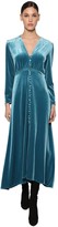 Thumbnail for your product : Luisa Beccaria Button Down Flared Velvet Midi Dress