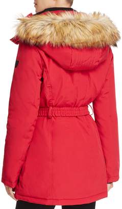 Vince Camuto Belted Stand Collar Parka