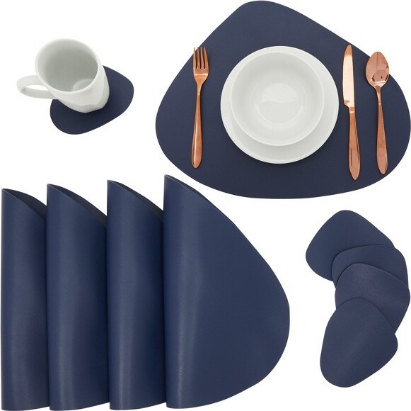 Juvale Set of 4 Wedge Placemats for Round Dining Tables with Matching