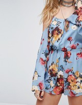 Thumbnail for your product : Honey Punch Cold Shoulder Cami Playsuit In Romantic Floral