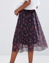 Thumbnail for your product : Pieces Hesha Floral Mesh Midi Skirt