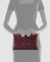 Thumbnail for your product : BCBGMAXAZRIA Crocodile-Embossed Envelope Clutch, Burgundy