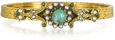 Thumbnail for your product : Alcozer & J Gold-Plated Brass, Pearls and Emerald Bangle