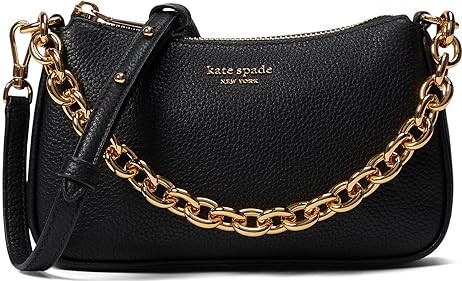 kate spade, Bags, Kate Spade Black Tote Purse With Gold Chain Strap