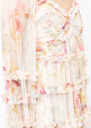 Needle & Thread Long Floral-Print Dress
