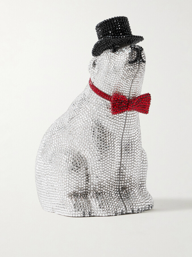 Judith Leiber Polar Bear Crystal-embellished Silver-tone Clutch - One size