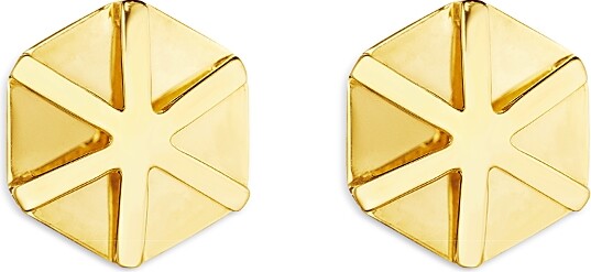 Cadar 18K Yellow Gold B Home Star Stud Earrings