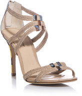 Thumbnail for your product : Alexandre Birman Raffia and leather sandals