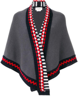 Antonia Zander shawl with geometric print trim