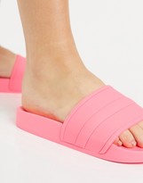Thumbnail for your product : ASOS DESIGN Wide Fit Freya pool slides in neon pink