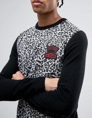 Love Moschino Leopard Print Sweater