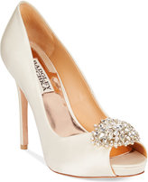 Thumbnail for your product : Badgley Mischka Jeannie Peep-Toe Pumps