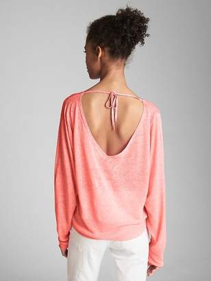 Lightweight Open-Back V-Neck Sweater