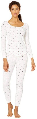 Plush Thermal Heart Pajama + Scrunchie Set