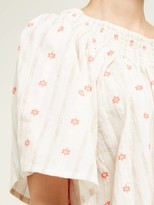 Thumbnail for your product : Ace&Jig Marisol Ruched-neck Cotton Top - Ivory