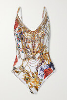 Thumbnail for your product : Camilla Reign Supreme Crystal-embellished Printed Recycled Underwired Swimsuit - White