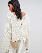 Thumbnail for your product : Free People Belong To You paneled crochet knit sweater