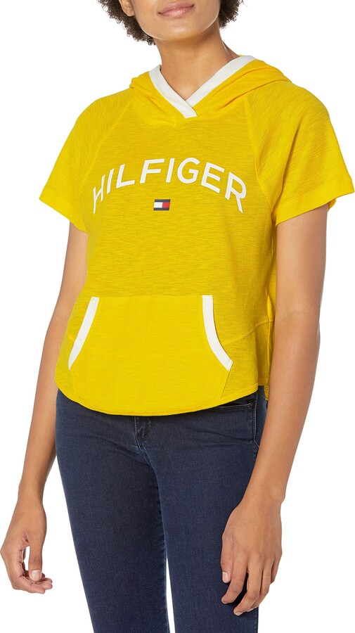 Tommy Hilfiger Women's Drop Shoulder Short Sleeve Hoodie - ShopStyle