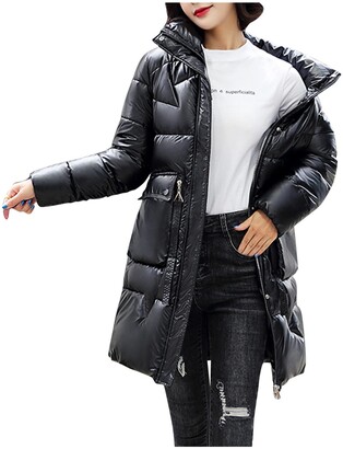Jingfan Womens Winter Hooded Coat Fleece Jacket Warm Ladies Coat Waterproof  Long Sleeve Parka Coat - ShopStyle
