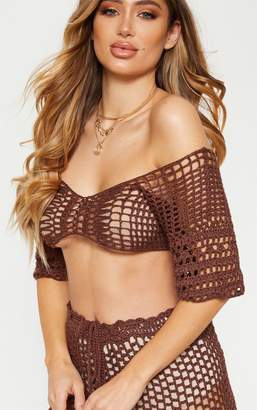 SWAGGER Chocolate Crochet Crop Top