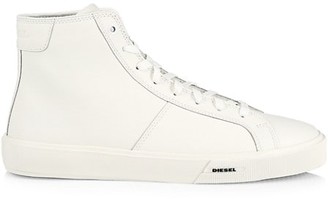 diesel white leather sneakers