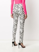 Thumbnail for your product : Philipp Plein High-Waisted Zebra Print Trousers