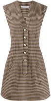 Thumbnail for your product : Derek Lam 10 Crosby V-Neck Fit and Flare Mouline Check dress