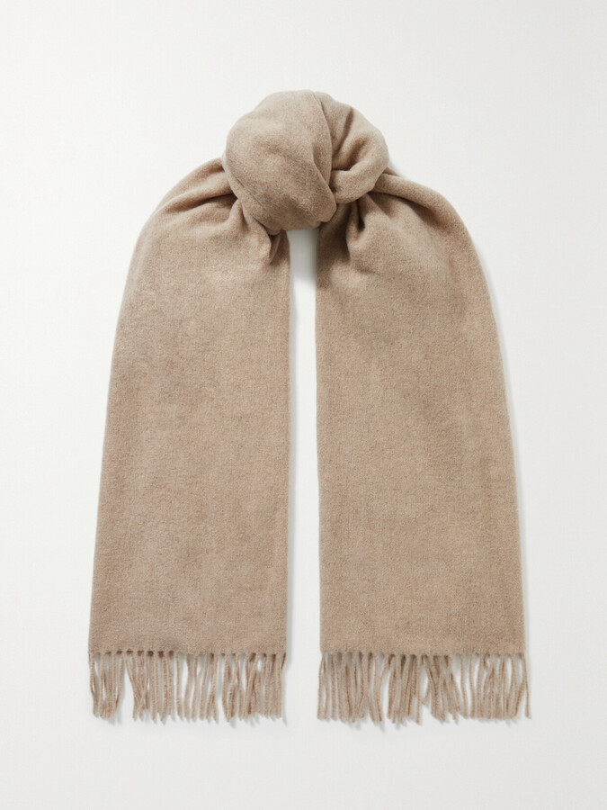 Totême Fringed Wool Scarf Neutrals ShopStyle Scarves & Wraps