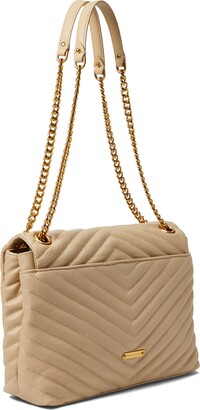 Rebecca Minkoff Edie Flap Shoulder (Latte) Shoulder Handbags