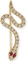 Thumbnail for your product : Sydney Evan Pavé; Diamond & Ruby Snake Wire Earring