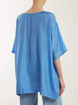 Thumbnail for your product : Katharine Hamnett Save The Bees Print Silk T Shirt - Womens - Blue