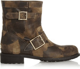 Thumbnail for your product : Jimmy Choo Youth waxed-suede biker boots