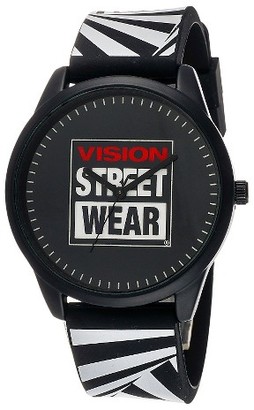 Vision Street Wear Men's Analog Watch - Black with Zebra Strap