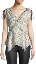 Thumbnail for your product : Derek Lam 10 Crosby Sleeveless V-Neck Ruffle Top