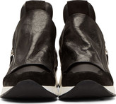 Thumbnail for your product : Cinzia Araia CA by Black Leather Neoprene Insert Zip-Up Sneakers