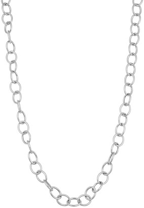 Italian Gold 14K White Gold Oval Link Chain Necklace - ShopStyle