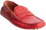 Thumbnail for your product : A. Testoni Basic 30961 Red cracked leather moc toed penny loafers
